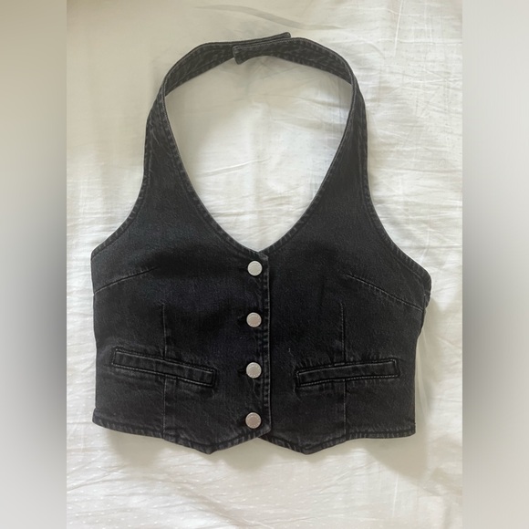 NWT ROLLAs Black Denim Vest - Picture 2 of 7